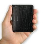 Zoozie Bags 3420 Cartera de Piel Genuina Hecha a Mano, Negro, 10 x 7.5 cm